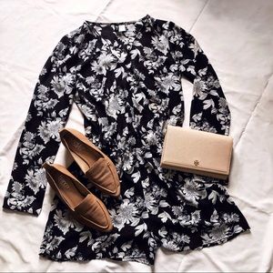 H&M Black & White Long-Sleeve Romper